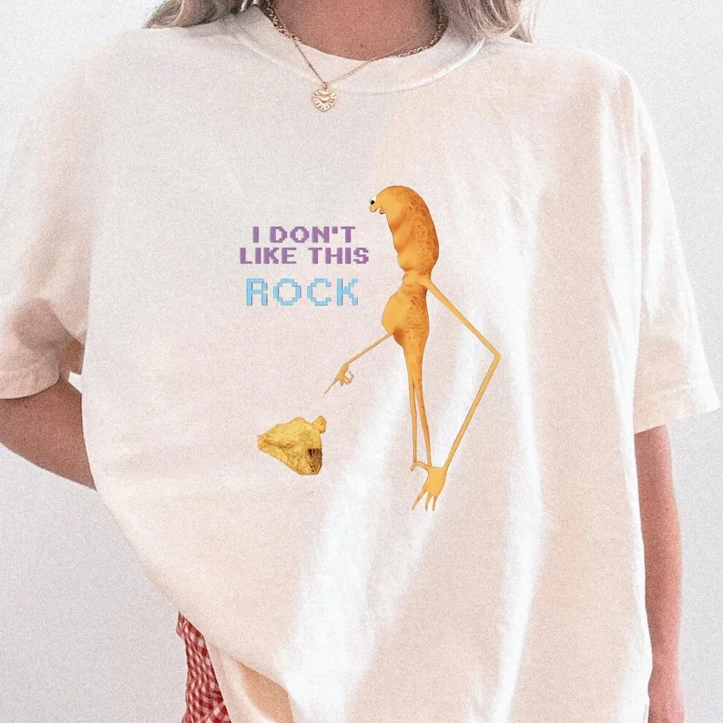 Marcus The Worm Cotton T-Shirt Funny Meme Brain Rot Tee I Dont Like This Rock Marcus Shirt Viral Trending Internet Humor Gift