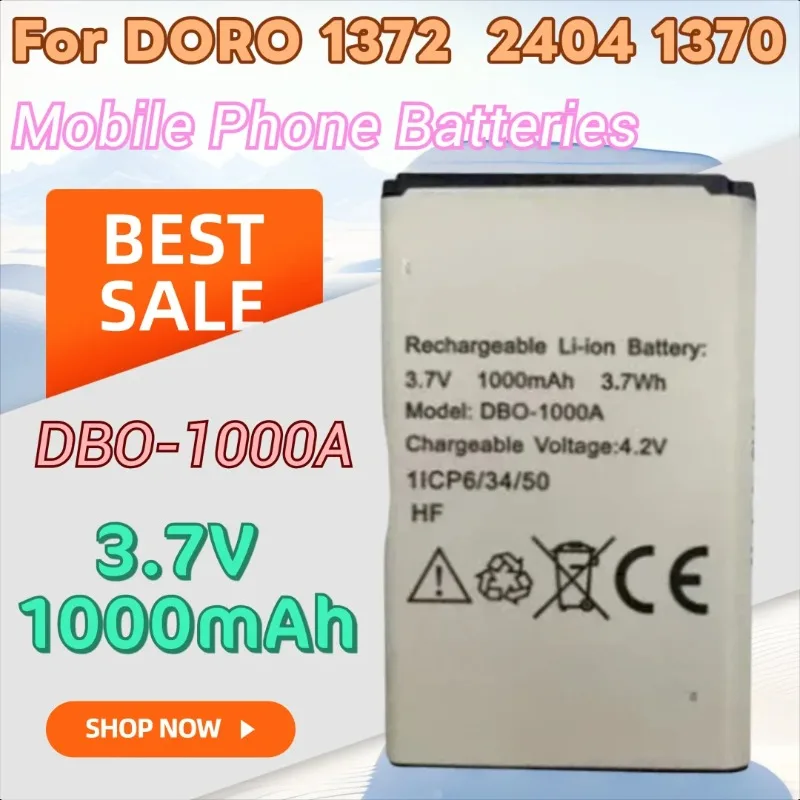 

High Quality New 3.7V 1000mAh DBO-1000A Battery for DORO 1372 2404 1370 Mobile Phone Battery