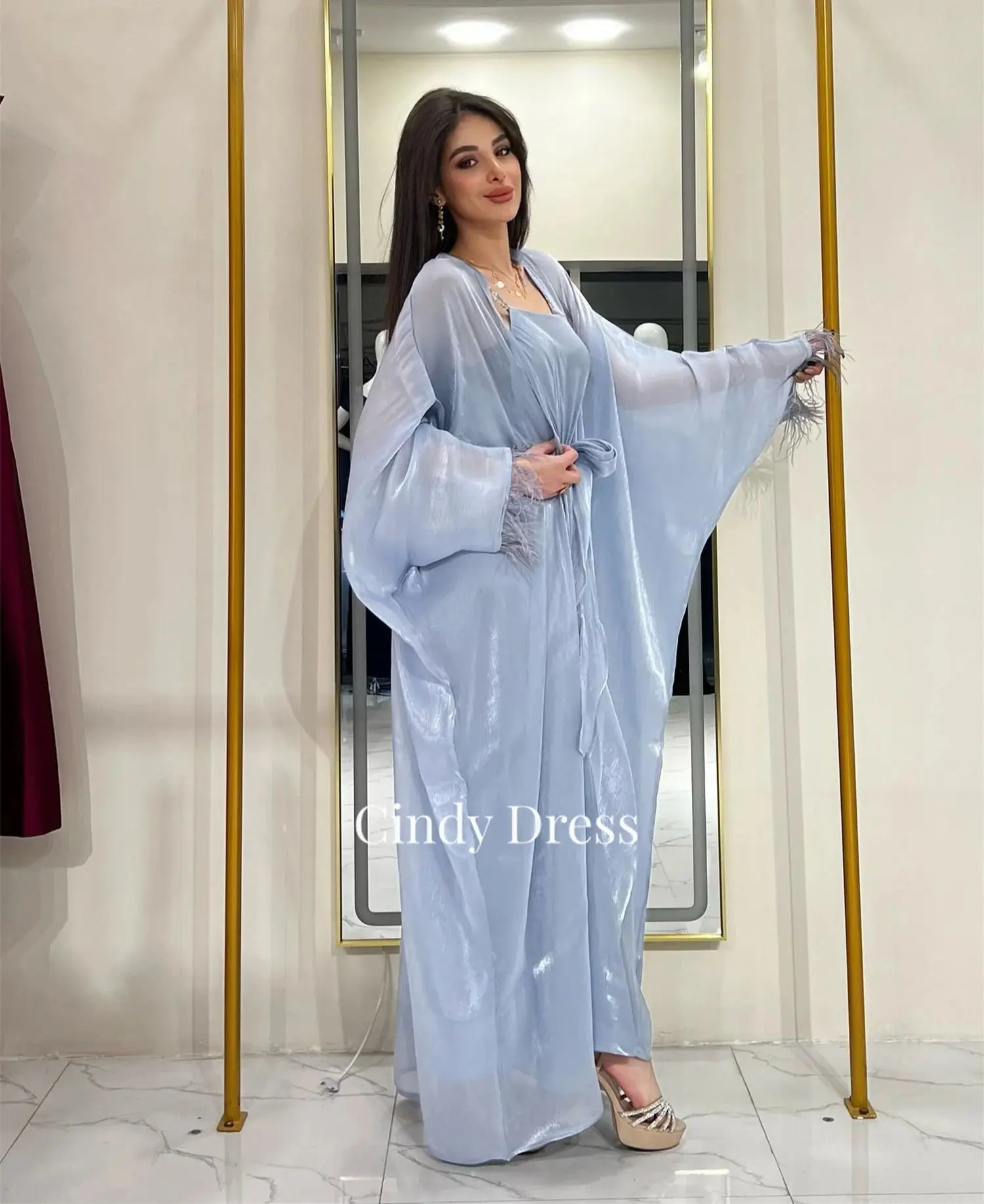 Cindy-vestido de novia elegante para mujer, vestidos de noche largos de lujo, chal de Organza para quinceañera, vestidos de fiesta de Arabia Saudita