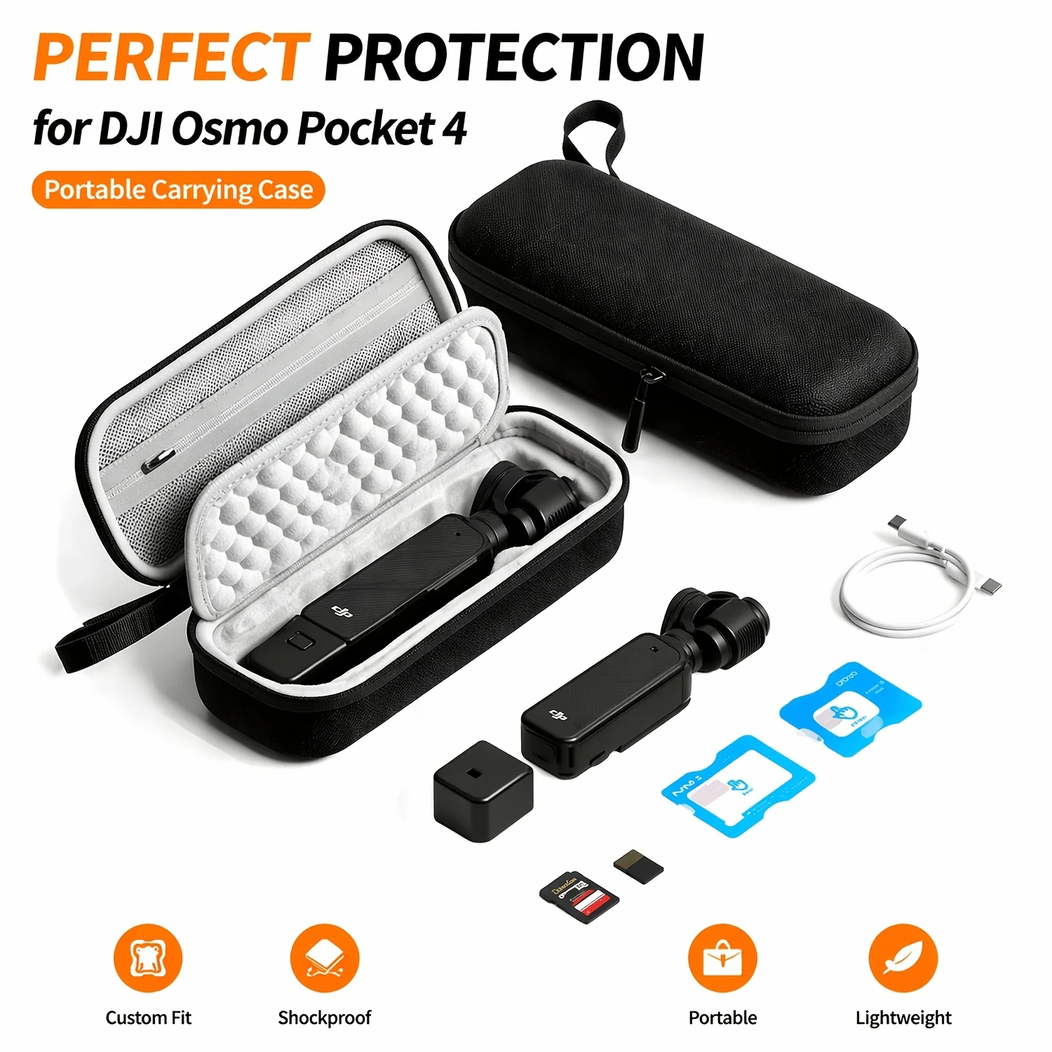 For DJI Osmo Pocket 4 Case, For Pocket 4 Portable Carrying Bag Protective Hard Storage Bag Pocket 4 Camera Accessories,Only Case