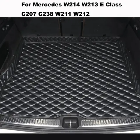 메르세데스 W214 W213 E 클래스 C207 C238 W211 W212 자동차 액세서리 카펫용 고품질 인조 가죽 트렁크 매트