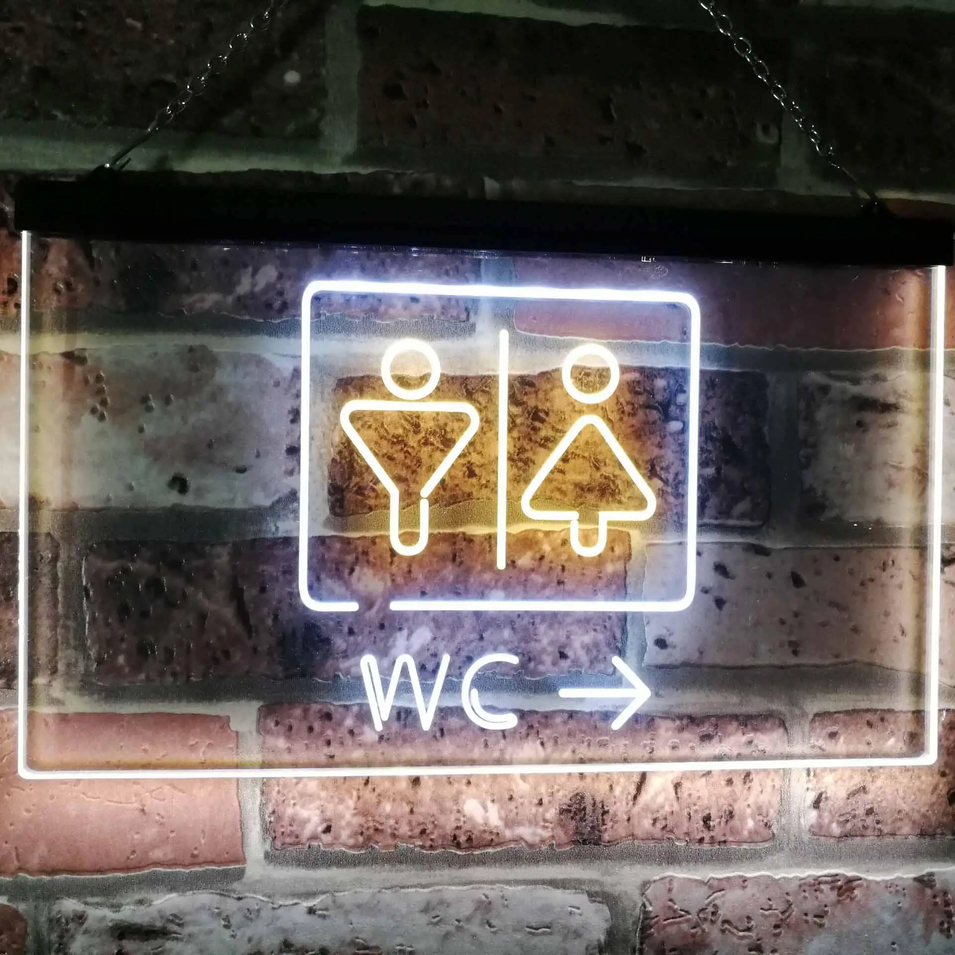 W.C. Toilet Restroom Dual Color Led Neon Sign st6-i3033