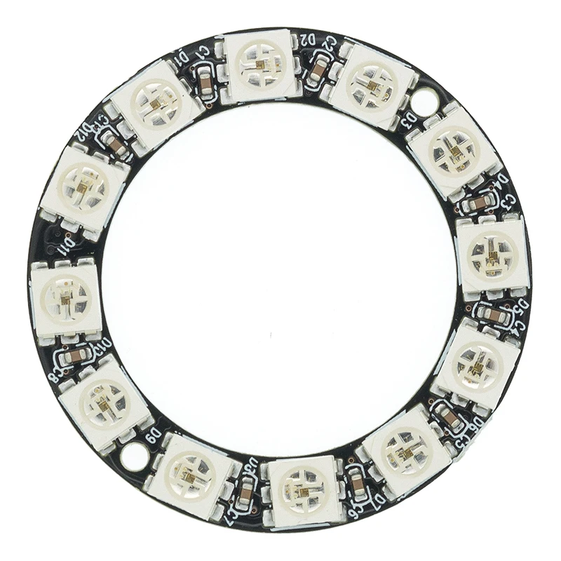 WS2812 module 8 Bit/12 Bit/16 Bit/ 64 Bit 5050 RGB LED full-color built-in driving lights Round LED Ring board Electronic DIY