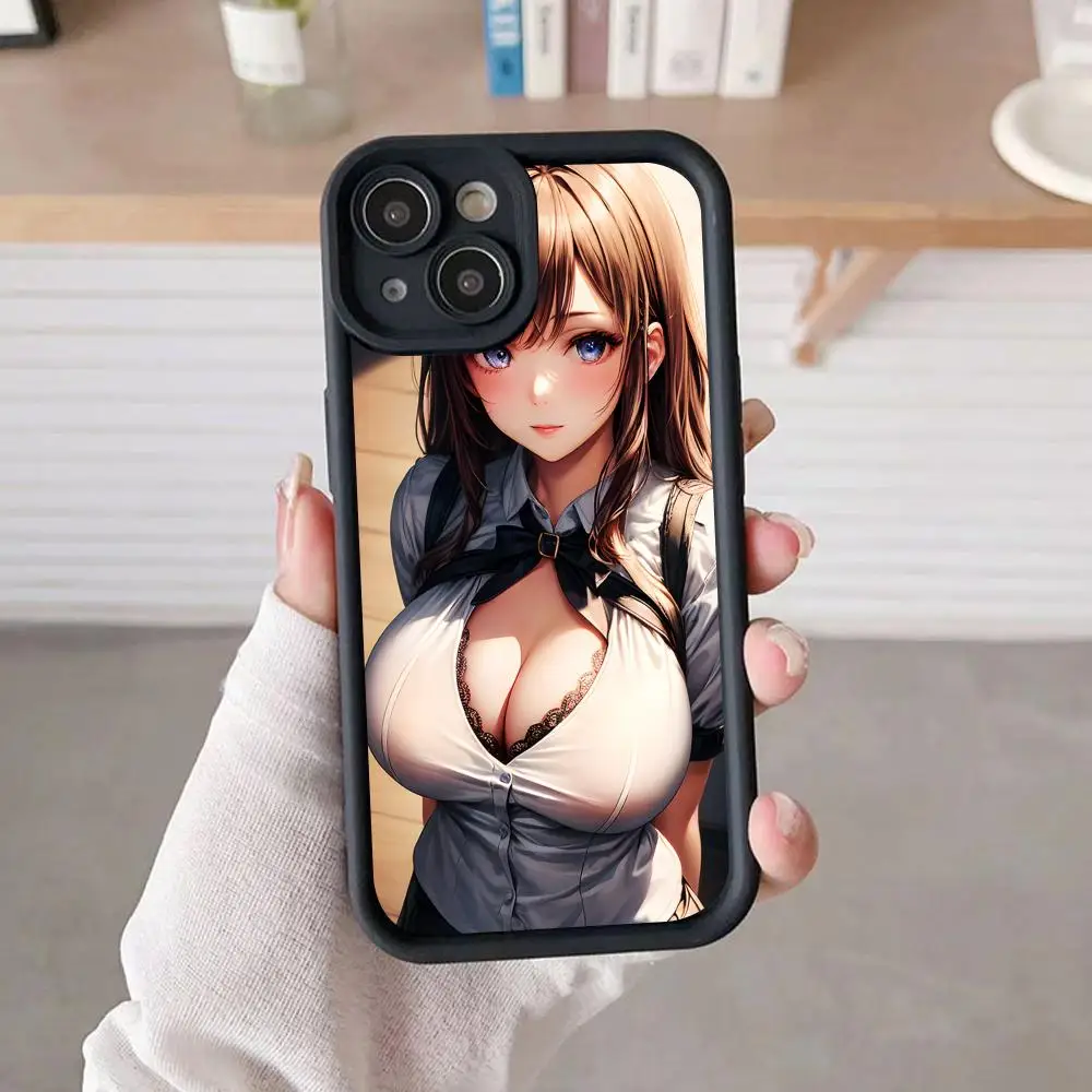 

Чехол для телефона JK School Uniform Girl для iPhone 17, 16, 15, 14, 13, 12, 11 Air Pro Max Plus, утолщенный цветной чехол из ТПУ, красивый чехол