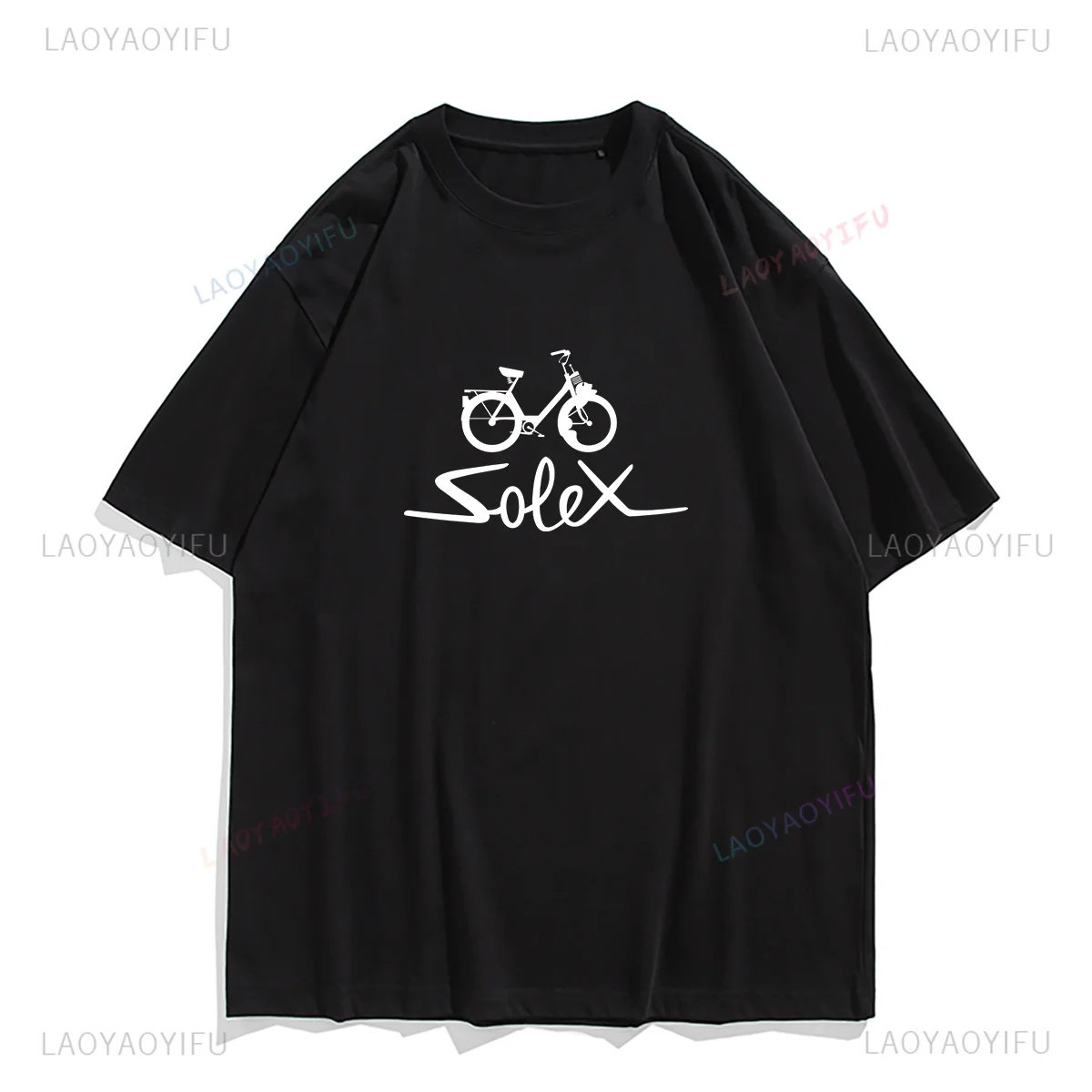 Womens T-shirt Solex Vintage Bicycle Pattern Print Tops Men Clothes Unisex Summer Outdoors Short-sleev Graphic Cotton Tee