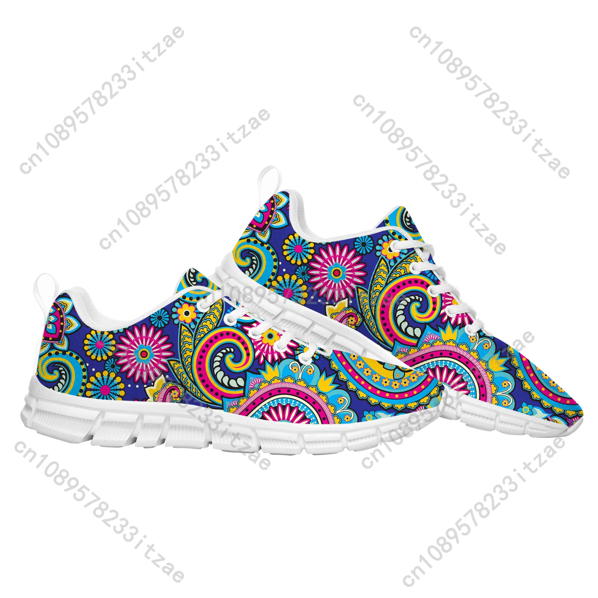 Zapatos deportivos bohemios con estampado de flores y Mandala para hombre y mujer, zapatillas para adolescentes, zapatillas informales de alta calidad, zapatos personalizados