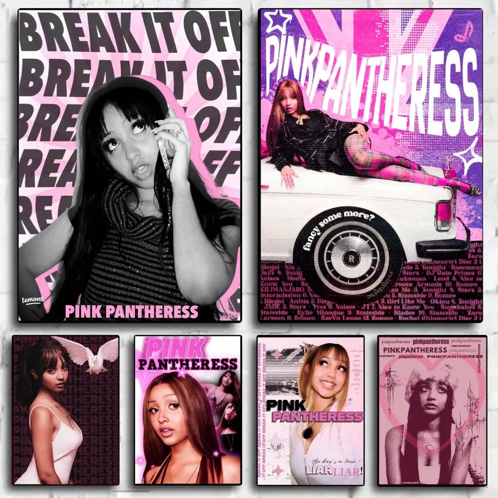 Singer P-PinkPantheress 2000S Poster Modern Aesthetic Wall Art Print Minimalist Poster Bedroom Living Room Home Decor Gift
