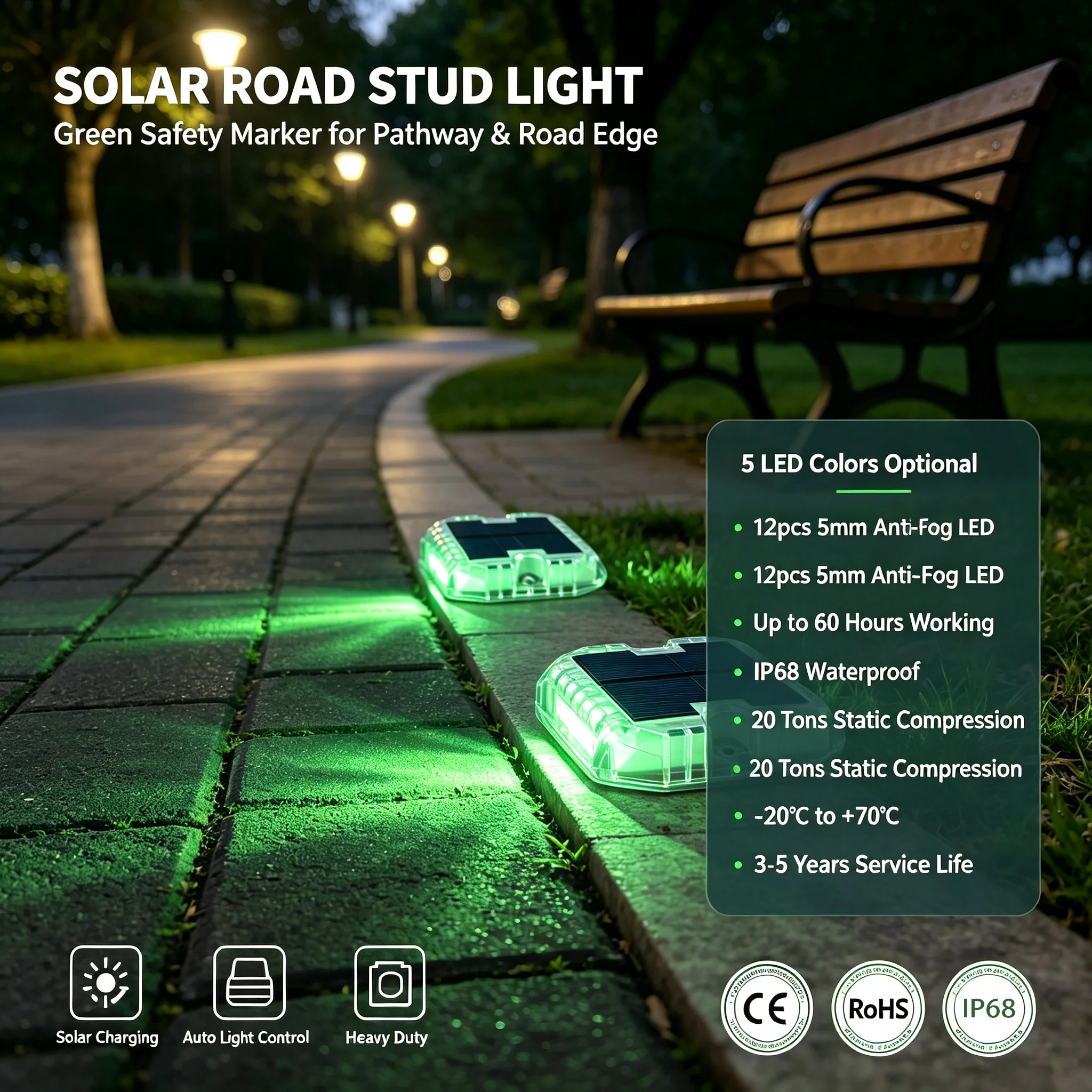 Square plastic  Solar Power Waterproof 12 LED Lamp Wireless Outdoor Road Driveway Pathway Light LED Outdoor Lamp Driveway Light