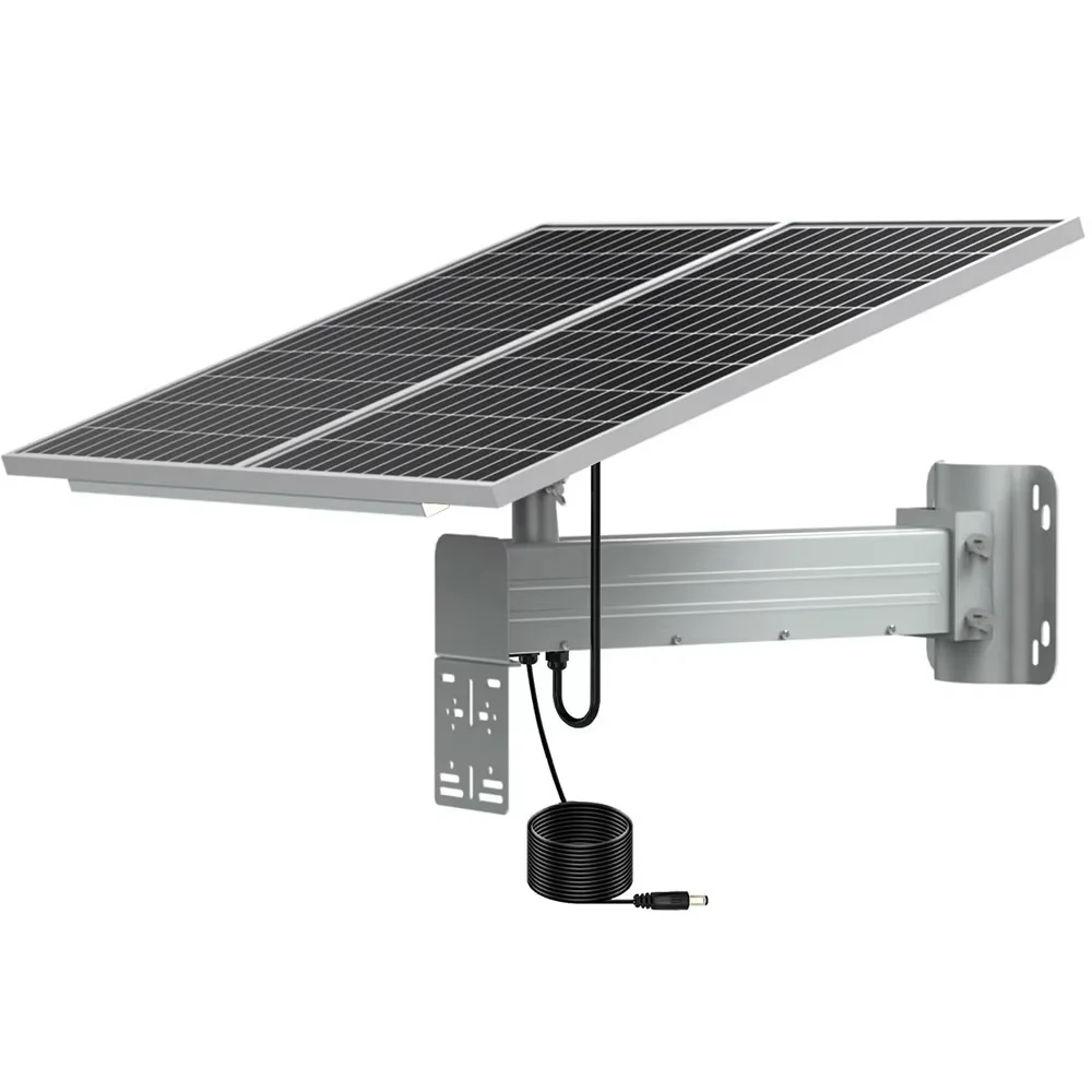 

60W60AH solar panel energy system for CCTV camera security system DC 12V/5V output with metal stand LCD display