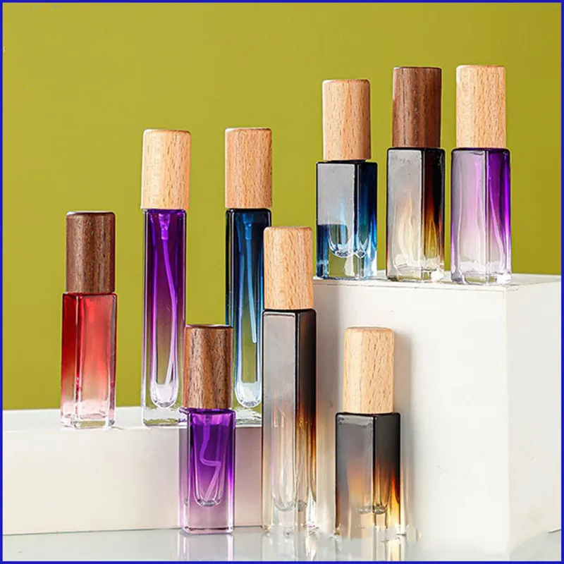 

10-50pcs Empty 5ml 10ml Colorful Glass Perfume Bottle Spray Bottle With Cap Travel Sample Atomizer Cosmetic Container