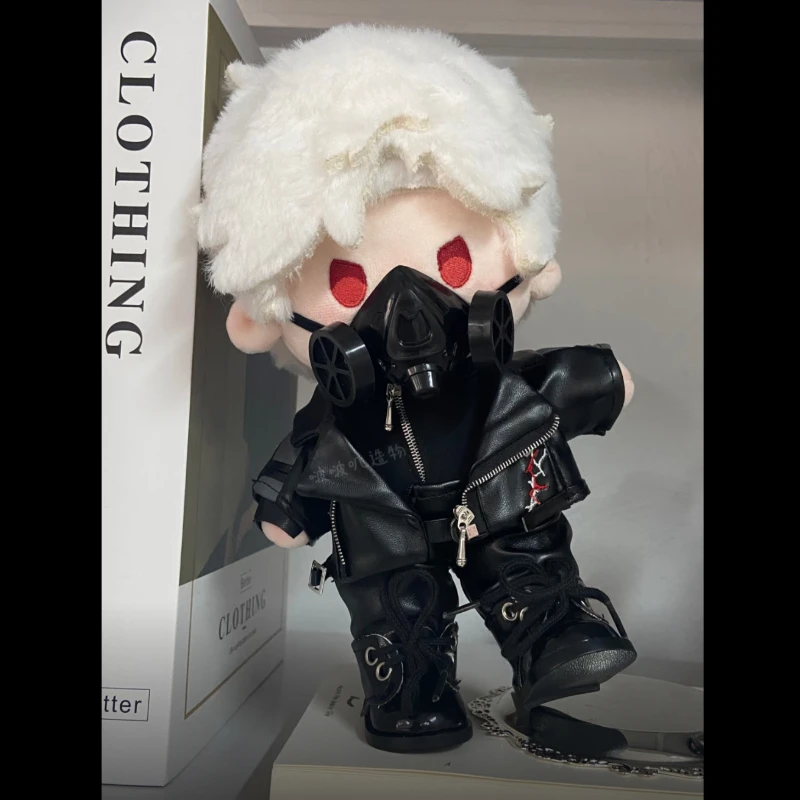 20cm Doll Clothes Love and Deepspace Sylus Punk Leather Costume Anime Plush Cotton Dolls  Accessories Cool Cosplay Outfit Suit