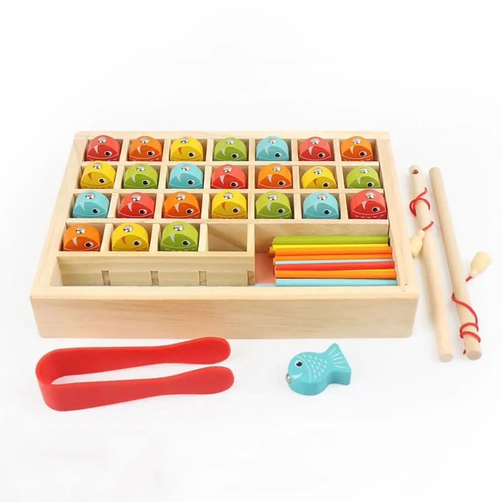 Met genummerd houten magnetisch visspel Vroeg onderwijs Montessori Matching Bordspel Interactief Multifunctioneel