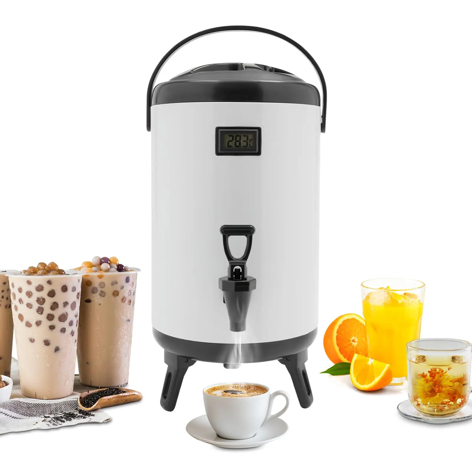 

Insulated Beverage Dispenser, 10L/2.6Gal Thermal Hot and Cold Beverage Dispenser, Stainless Steel Insulated Hot Drink Dispenser