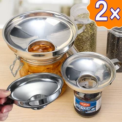 Stainless Steel Wide Mouth Canning Funnel Salad Dressing Liquid Funnel Strainer Kitchen Tools Home Accessories Supplies