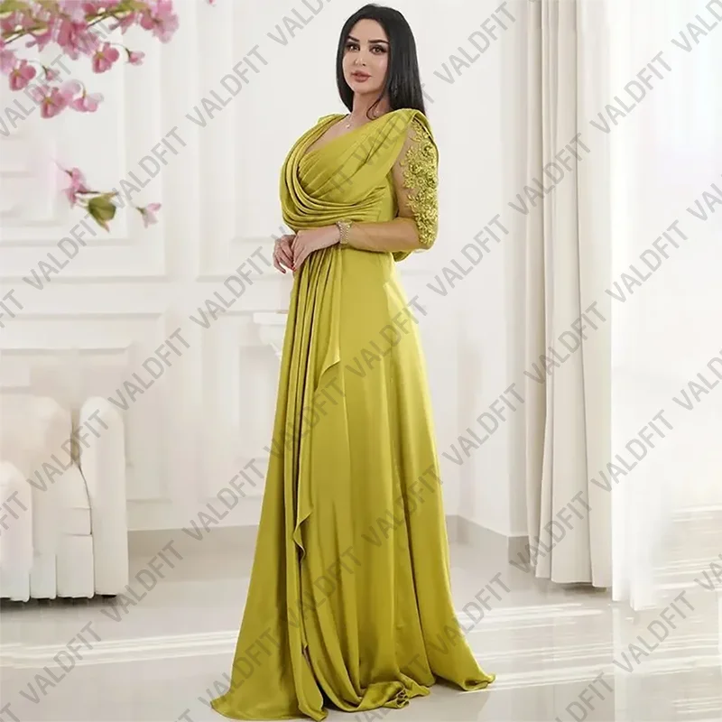 Customized Long Sleeves Arabic Mother of the Bride Dresses with Appliques for Wedding Party Dress Robes Invitee Mariage