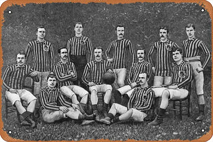 Metal Tin Sign   - Aston Villa Win the F.A Cup, 1887 - Poster Metal Plaque Cafe, Bar, Home Wall Decor