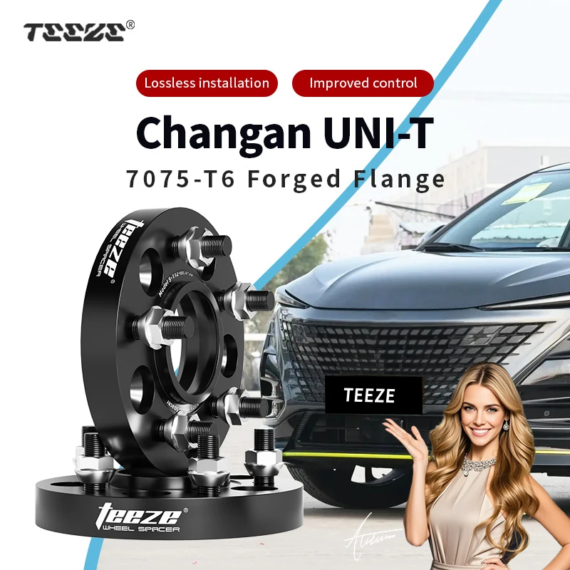 

Teeze 2/4 шт. 5x114,3 CB 60,1 мм M12x1,5 ступица центральная черная кованая прокладка для колеса для Changan UNI-T фланцевая пластина 15/20/25/30/35 мм