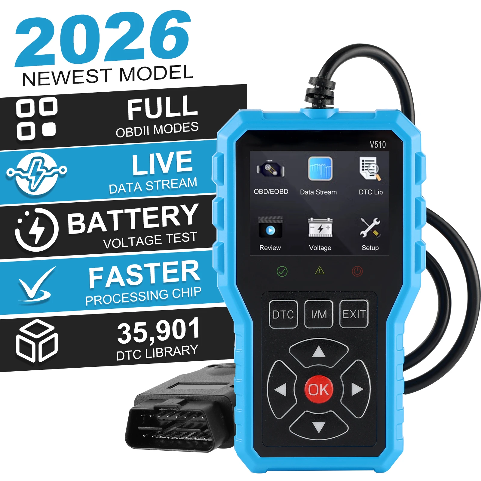 V510 OBD2 Diagnostic Scanner Auto Car Code Reader And Scanner Vehicles' Health Inspection Tool