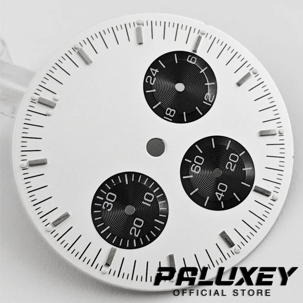 Multi‑Color 31.5mm Pilot Chronograph Watch Dial Sterile Luminous Watch Faces No Date Cutout Fit VK63 VK64 Chronograph Movement