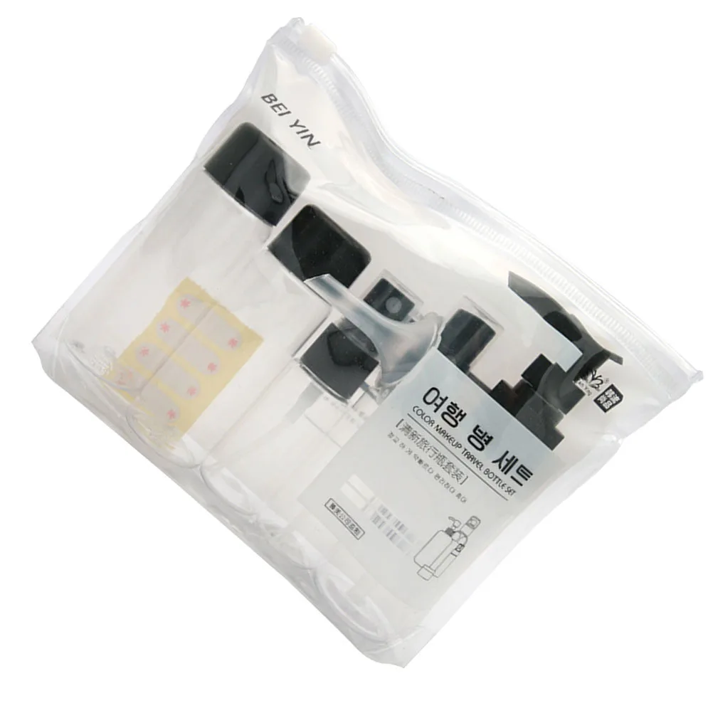 7-delige hervulbare flessenset Transparante pompspuitflessen Lekvrije lege vloeistofcontainers Draagbare reizen