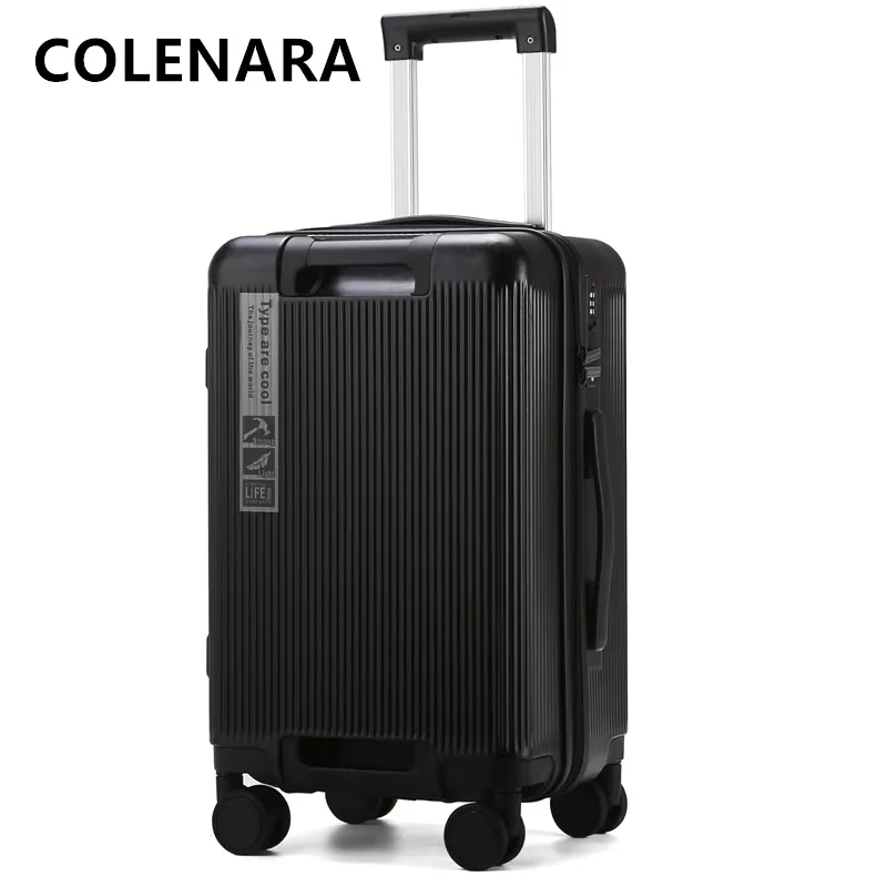 

COLENARA Rolling Luggage ABS+PC Boarding Case Women's Trolley Case Trolley Style Travel Bag 20"22"24"26 Inch Cabin Suitcase
