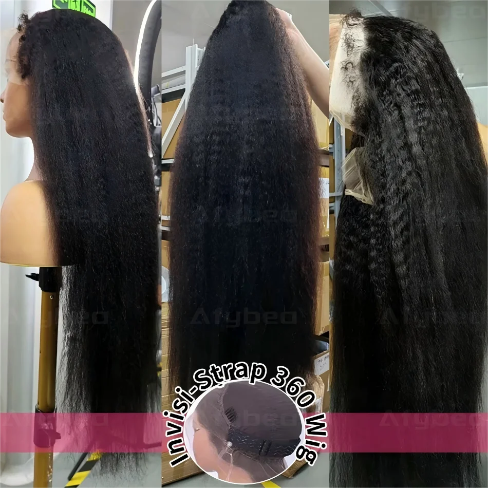 

Kinky Straight 360 Full Lace Wig Human Hair Wigs Pre Plucked Hd Lace Front Wig 250 Density Black Brazilian Wigs Original 30 Inch