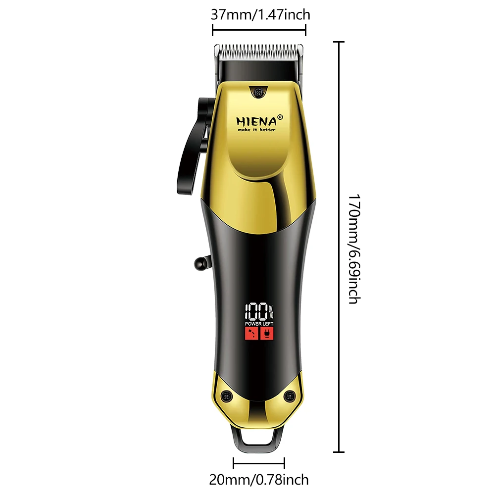 HIENA Professional Barber Cordless Hair Trimmer Professional High Quality Electric Hair Clipper Men Rechargeable Clippers