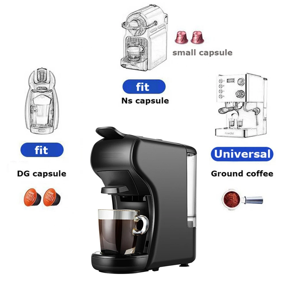 Espresso Capsule Coffee Machine Maker 1600W 19 Bar 3in1 Multiple Cafetera  Pod Coffee Maker Dolce Milk&Nxpresso &Powder