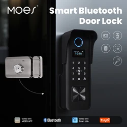 MOES-Serrure de porte intelligente Bluetooth Tuya, empreinte digitale, mot de passe, IPtage, application étanche, télécommande, clé de déverrouillage, carte IC, entrée d'appartement