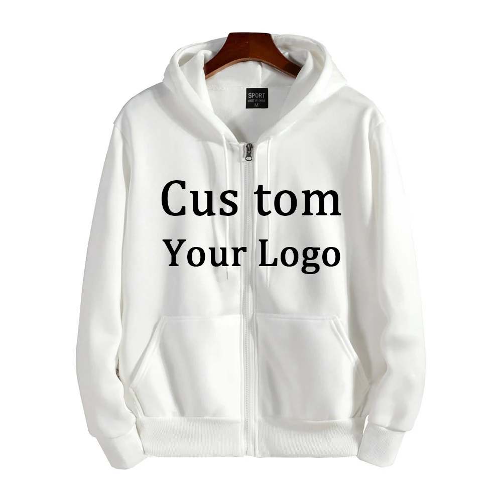 New Custom Zipper Hoodies Your Own Logo Men Women Fashion Long Sleeve Sweatshirt Hot Sale Casual Autumn Winter Sportwear Clothes