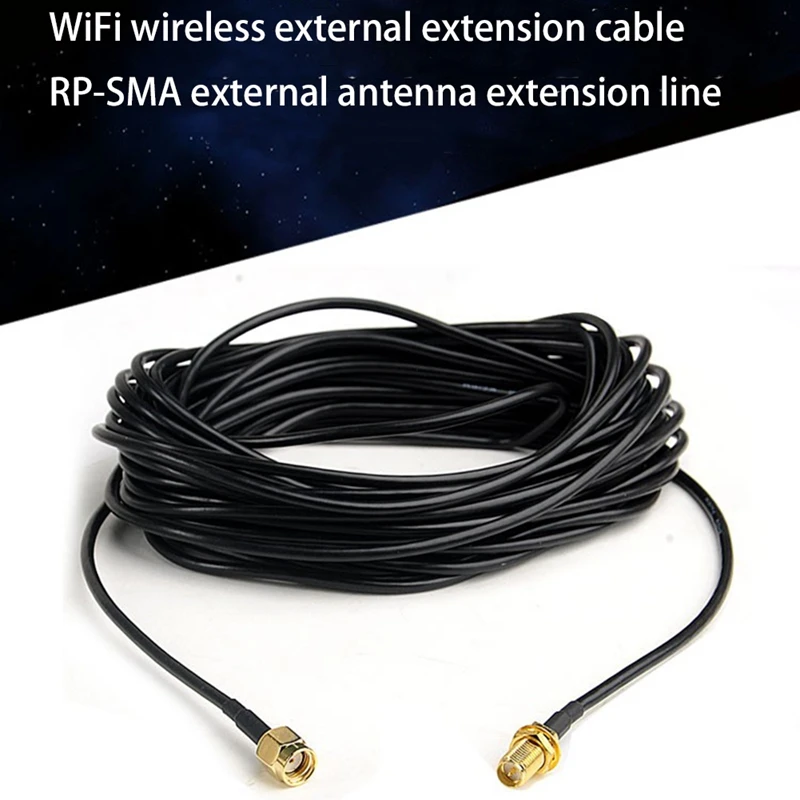 20M Extension Cables SMA Male To Female Coaxial Extension Cable Wifi Router Antenna Aerial Copper Plated Gold Cable