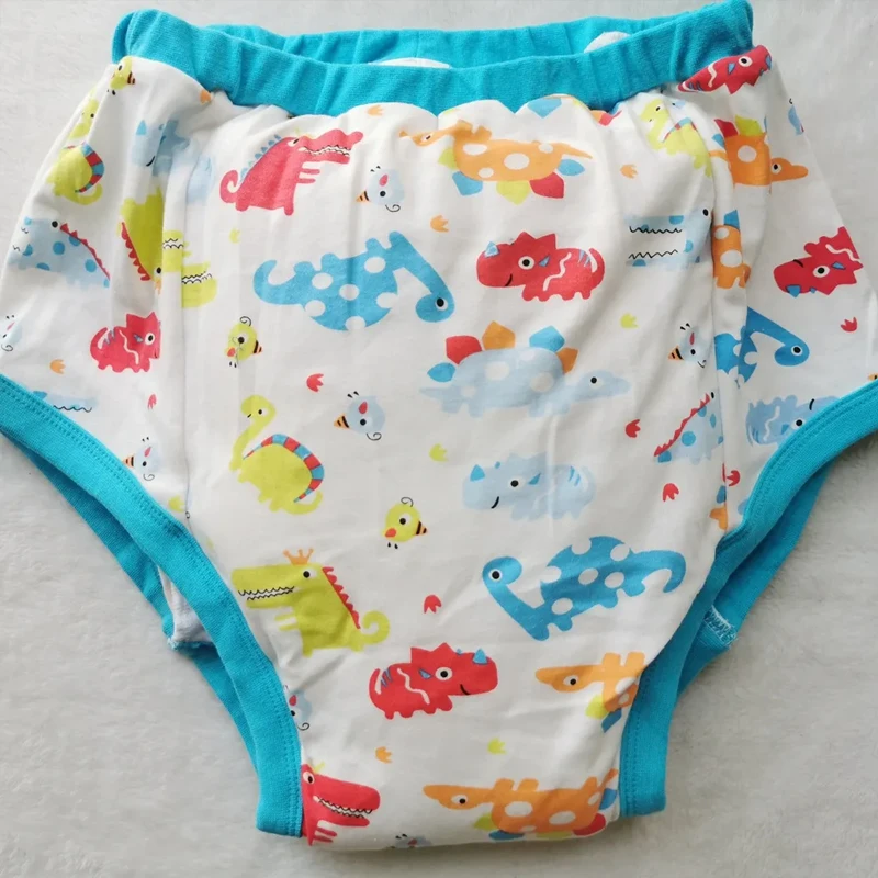 

Cartoon Print Cotton ABDL Adult Baby Traning Briefs DDLG Reusable Nappies Diaper Underweaer With Padding Inside Panty Washable