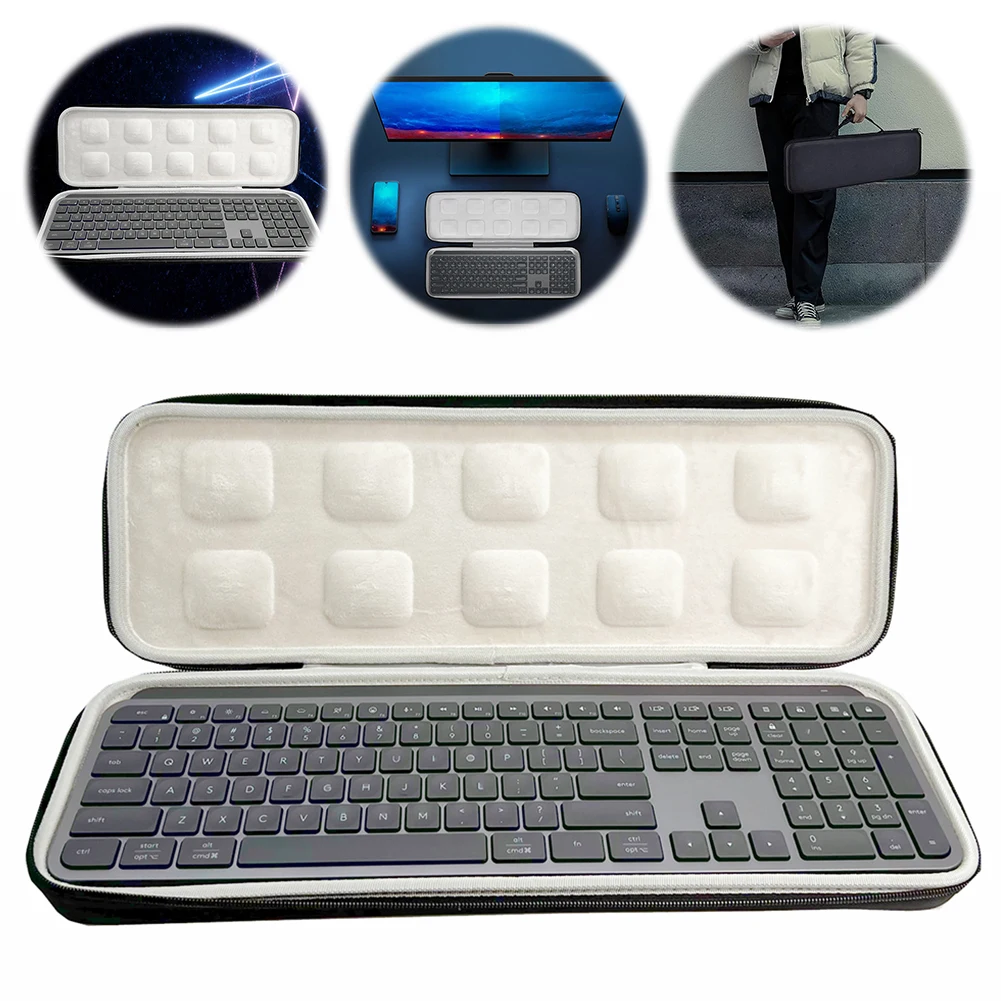 Beschermende draagtas voor toetsenbord Schokbestendige harde opbergkoffer Spatwaterdicht Antikras voor Logitech MX Keys S draadloos toetsenbord
