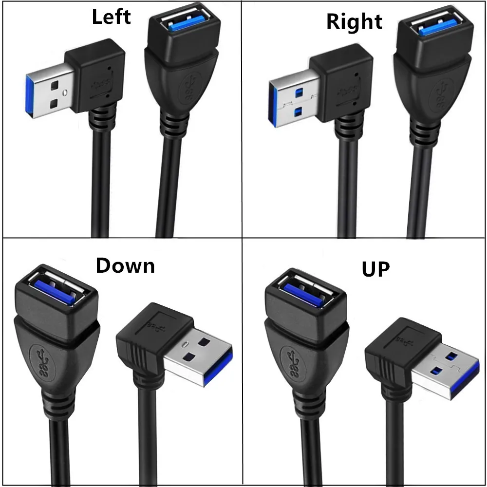 USB3.0 Direction Elbow extension cable,up down Angle 90° male to female extension cable suitable for USB3.0 device port