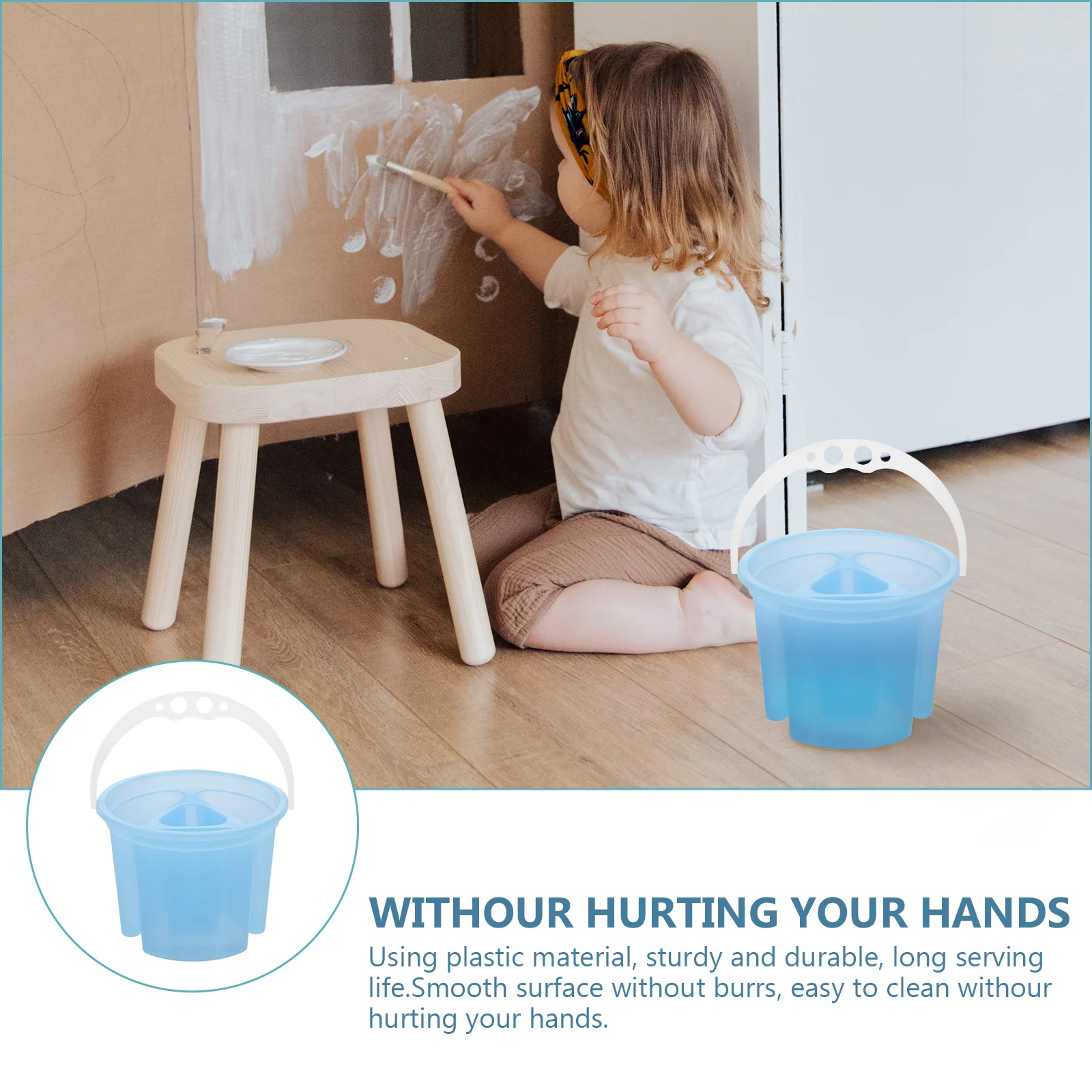 

2Pcs Artist Brush Basins Plastic Sturdy Painting Buckets Brush Washer Mixer for Artists Students Painting Tools Wash Bowls