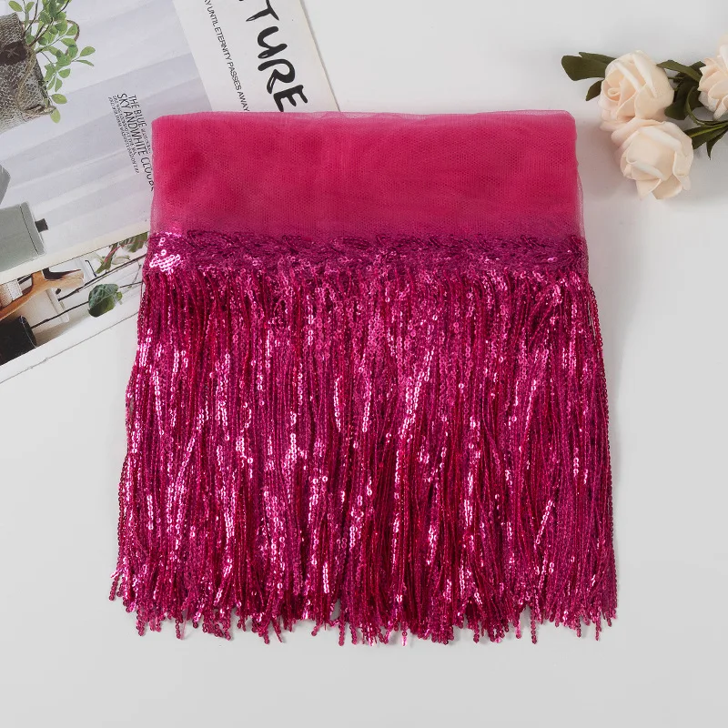 30cm leaf sequin fringe lace Tassel Trim Stage Latin dance bead row dress curtain ornaments hanging flower