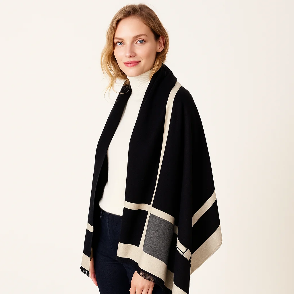 ESINGEYI 2025 أوشحة شتوية امرأة Foulards فام وشاح تقليد الكشمير القوس أنيقة الباشمينا شال الخمار اللفاع