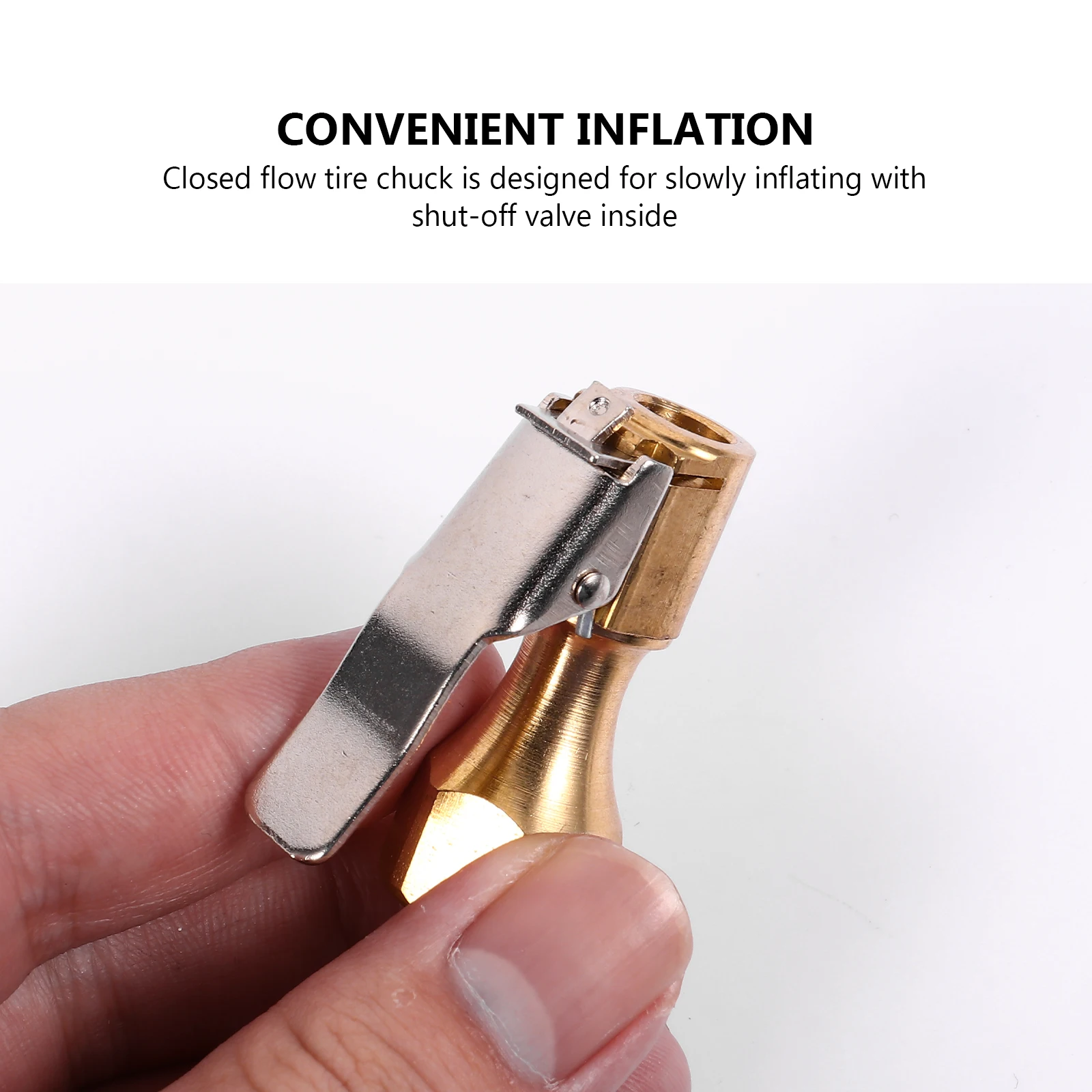

5 Pcs Copper Tire Inflator Chuck Straight Stem Valve No Leakage Compatible Heavy Duty 250PSI Compressor Accessory Lightweight