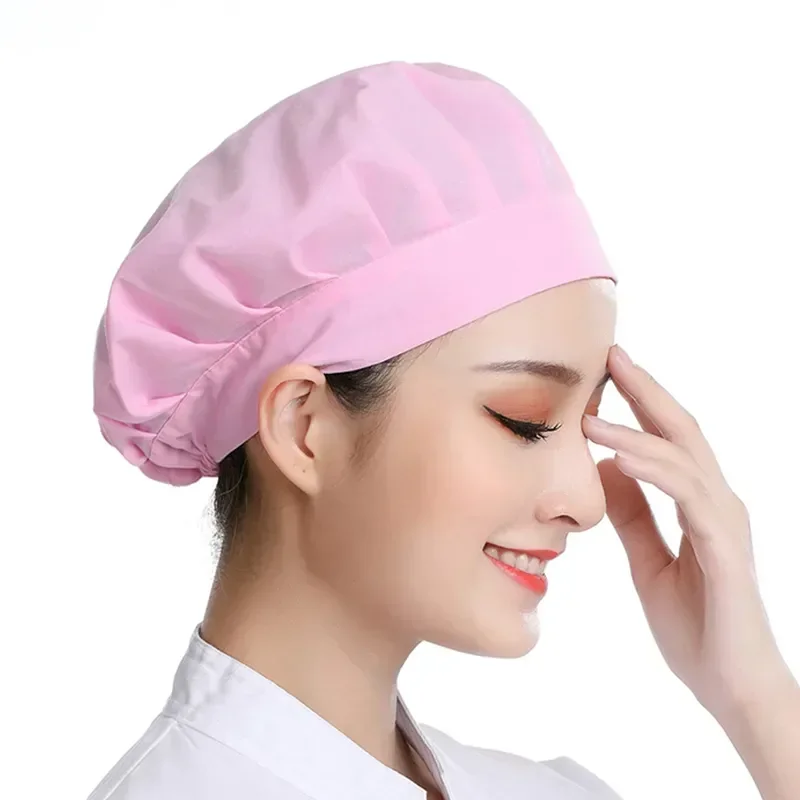 Full Anti-grease Wide-brimmed Kitchen Dust-proof Canteen Workshop Hat Cap Restaurant Fumes Chef Factory Work Cloth Hotel