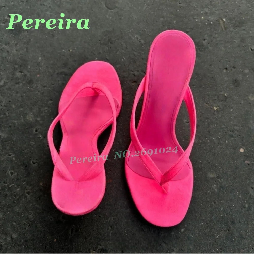 

Pink Clip-Toe Wedges Slippers Suede Leather Slip On Outside Women's Slippers Summer Solid Sexy Casual Shoes Concise 2026 New
