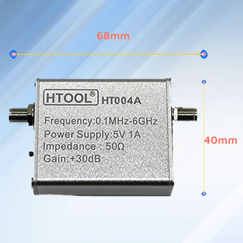 HT004A 충전 초저잡음 증폭기 (LNA) 모듈, RF 및 소프트웨어 정의 라디오 SDR에 사용, 일반적인 이득 20dB 30dB