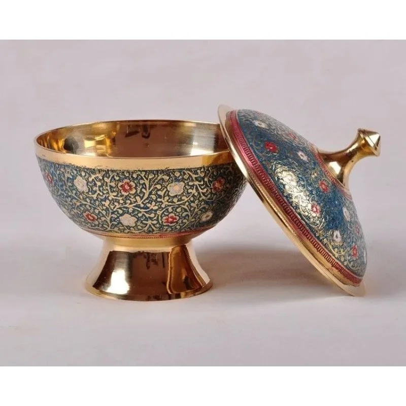 Pakistan brass casting utensils, high temperature resistant desktop bar welcome area creative ornaments, fresh brass cover bowl