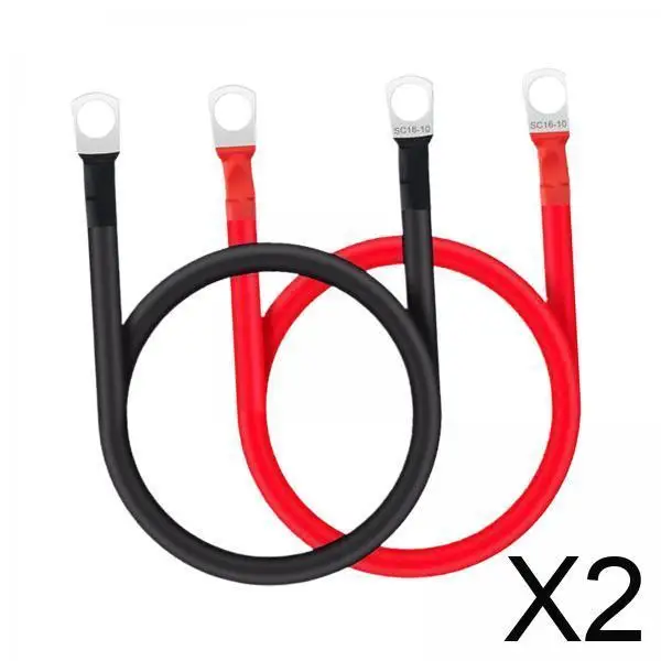 Generic 16mm² Copper Battery Cables M10 Ring Terminals Automotive Marine Solar RV Power Wires for Car Truck Lawn Mower