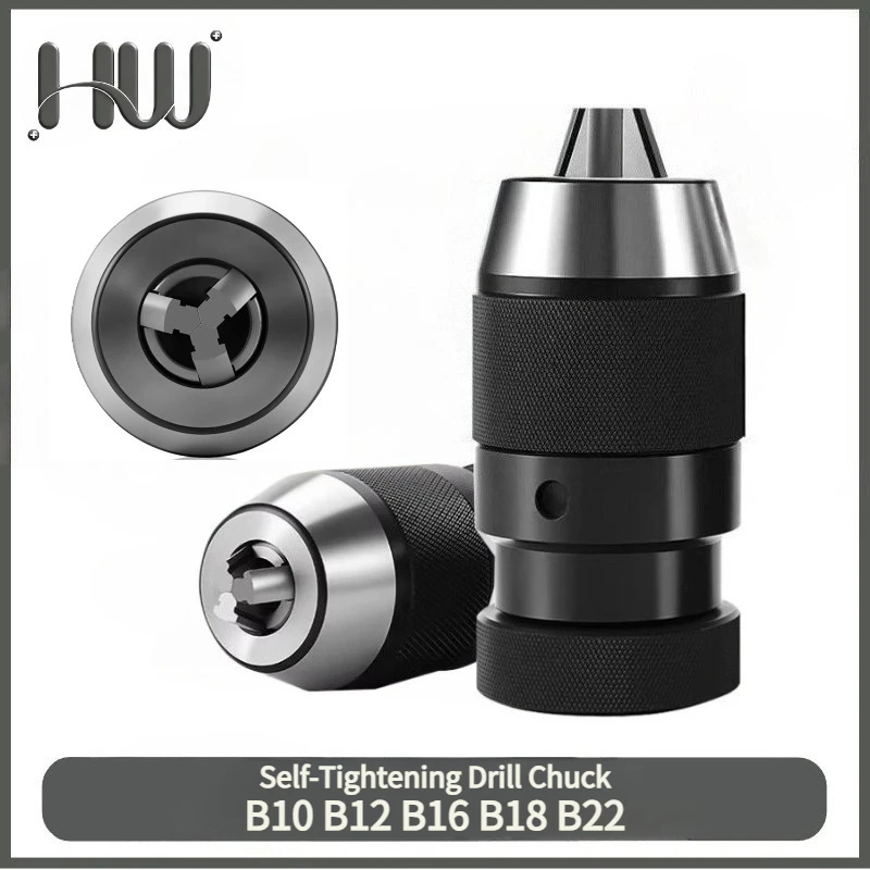1x B10 B12 B16 B18 B22 drill chuck Keyless drilling chuck Self Tighten Automatic Locking clamp range 0.5-6mm 1-10mm 1-13mm 1-16