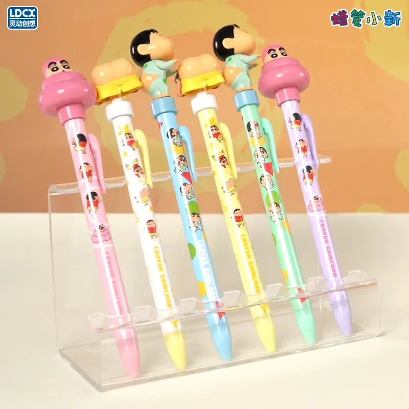 Crayon Shinchan Q-Motion Gel Pen Surprise Box Push Type Kawaii Cartoon Students Write Learning Gel Pen Stationery Wholesale New