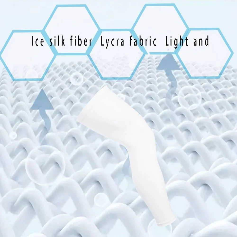 Новые рукава из ледяного шелка для ног, защита от ультрафиолета, нескользящие рукава до колена икры, эластичные дышащие компрессионные рукава для езды на велосипеде, бега