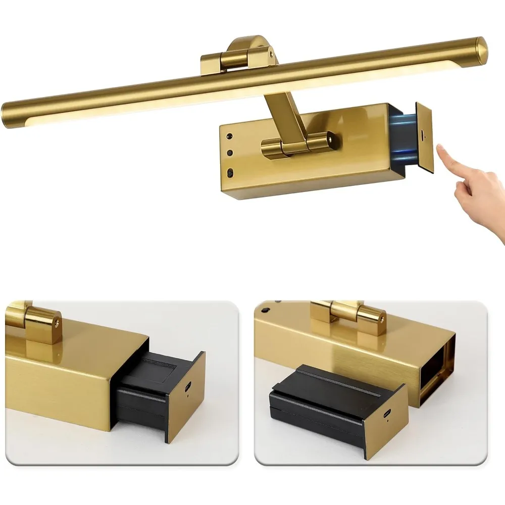 Wireless Picture Light Battery Operated Dimmable Art Light with Remote Rotatable Gallery Light for Paintings Display