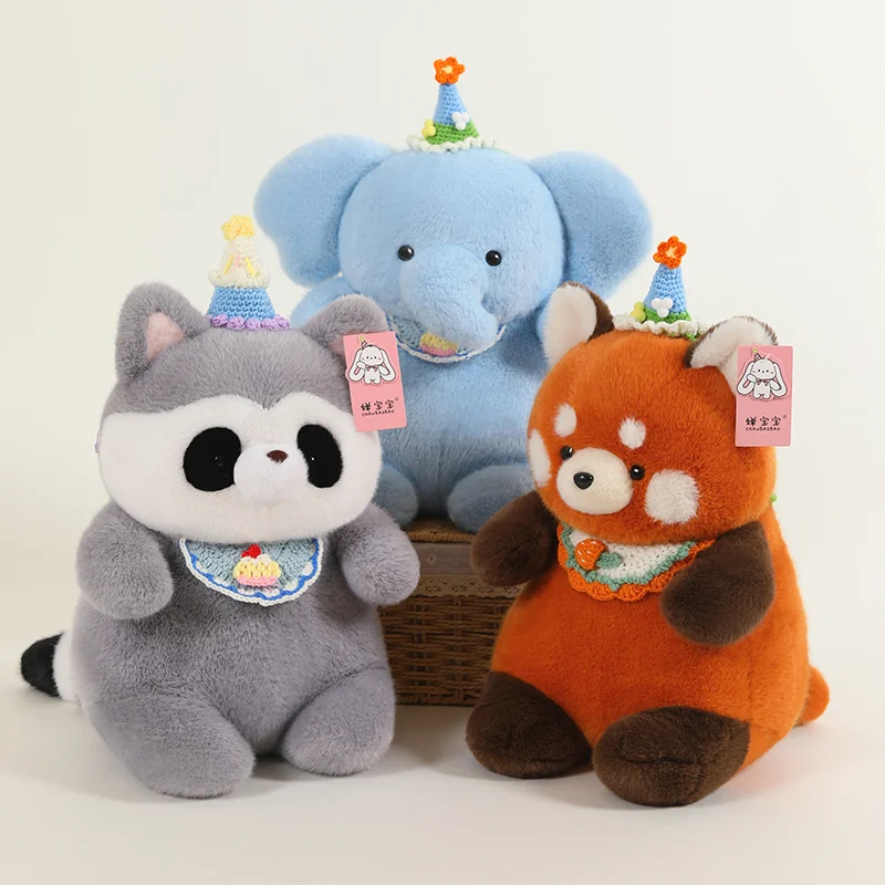 

40cm Cartoon Chubby Pig Penguin With Hat Bib Plush Toys Soft Stuffed Animal Throw Pillow Baby Appease Dolls for Girls Gifts Deco