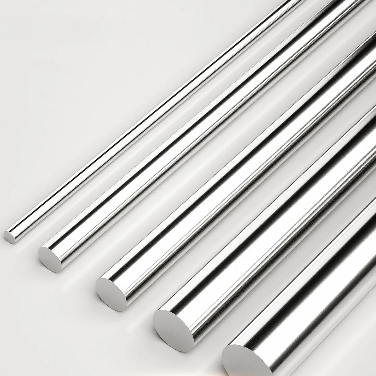 1-50pcs 304 Stainless Steel Solid Round Bar, Bright Ground Straight Rod, Precision Polished Cuttable for Industrial & DIY Use