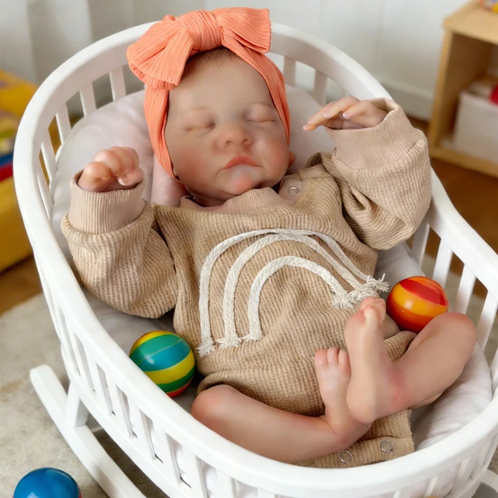 リボーンドール-18インチのリアルな女の子の赤ちゃん人形、キュートで柔らかいビニールボディの本物そっくりの赤ちゃん人形、3歳以上の子供へのプレゼント